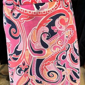 Crown & Ivy Pink and Black Swirl Skirt